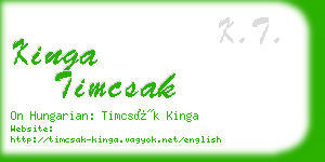 kinga timcsak business card